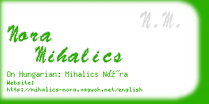 nora mihalics business card